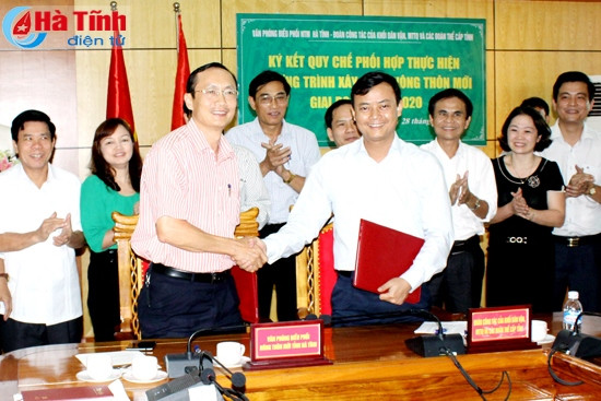 Ký kết quy chế phối hợp xây dựng nông thôn mới ảnh 1