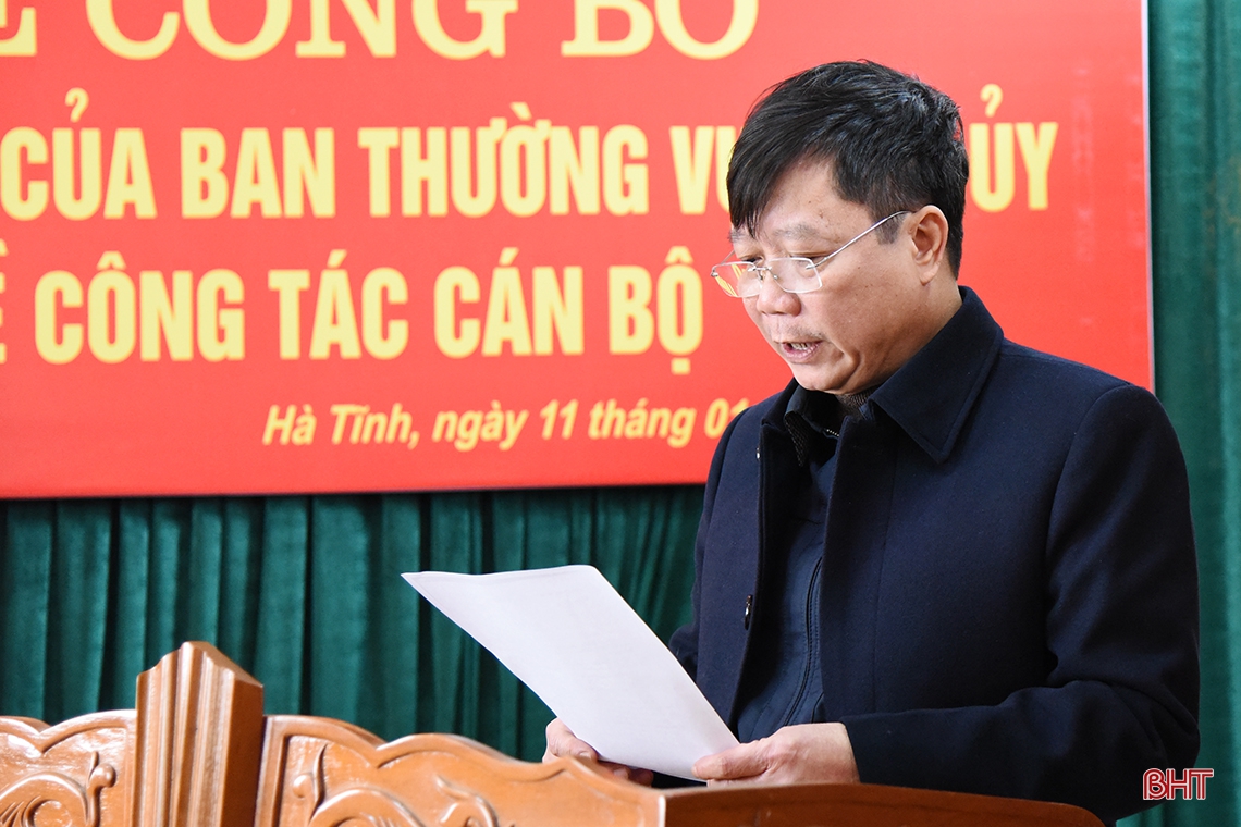 Công bố quyết định bổ nhiệm Phó Trưởng ban Tổ chức Tỉnh ủy Hà Tĩnh