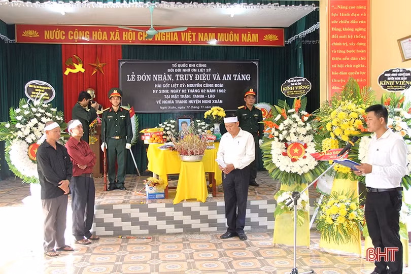 Đưa hài cốt liệt sỹ thất lạc gần 61 năm về với đất mẹ Nghi Xuân