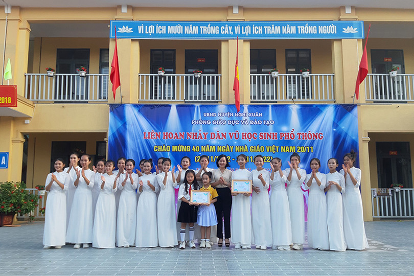 28 đội tham gia liên hoan nhảy dân vũ học sinh ở Nghi Xuân