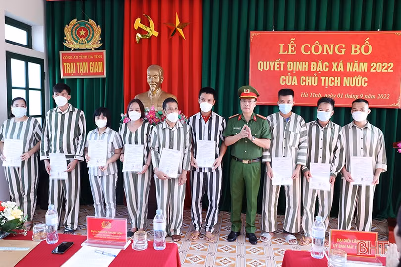 Đặc xá cho 34 phạm nhân đang thụ án tại Hà Tĩnh dịp lễ Quốc khánh 2/9