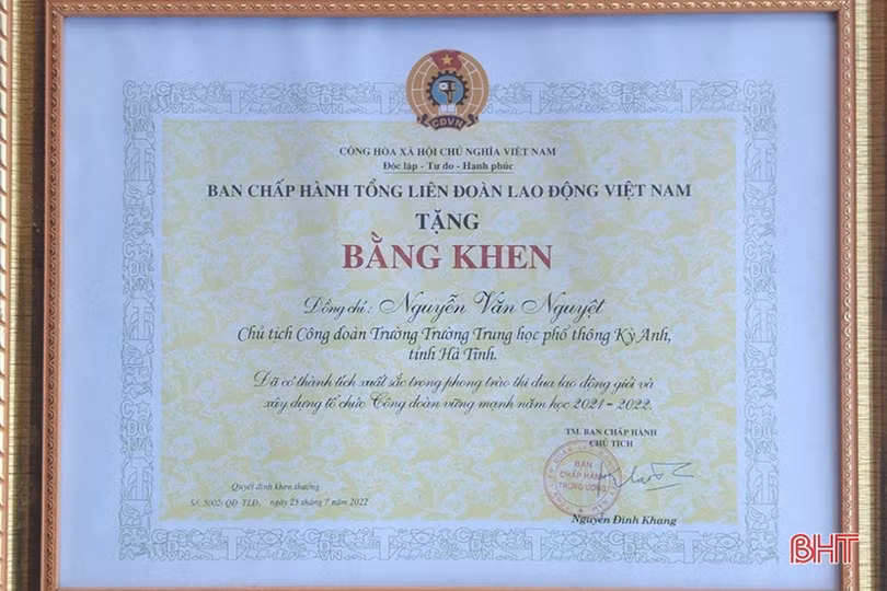 Thầy giáo Hà Tĩnh tâm huyết với hoạt động công đoàn