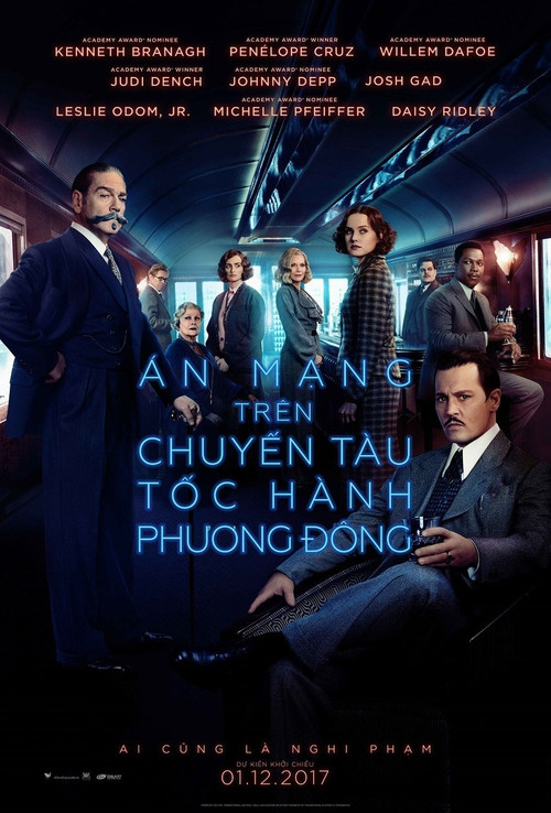 Murder on the Orient Express được chuyển thể từ cuốn tiểu thuyết nổi tiếng cùng tên của Agatha Christie.  mang tren tau toc hanh phuong dong phim trinh tham dam nhan van