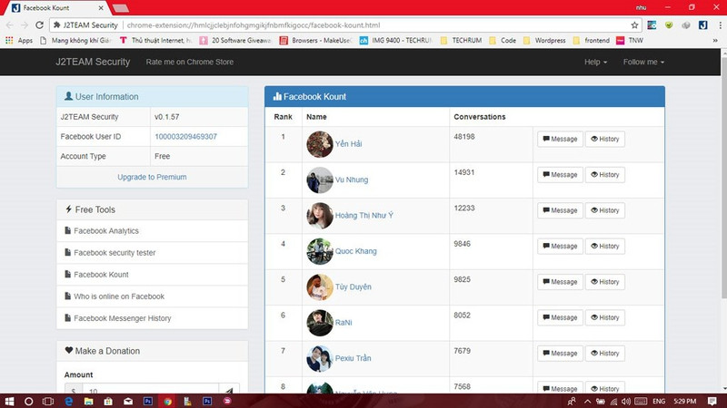huong dan xem top ban be nhan tin nhieu nhat tren facebook