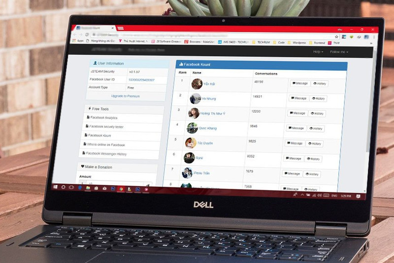huong dan xem top ban be nhan tin nhieu nhat tren facebook