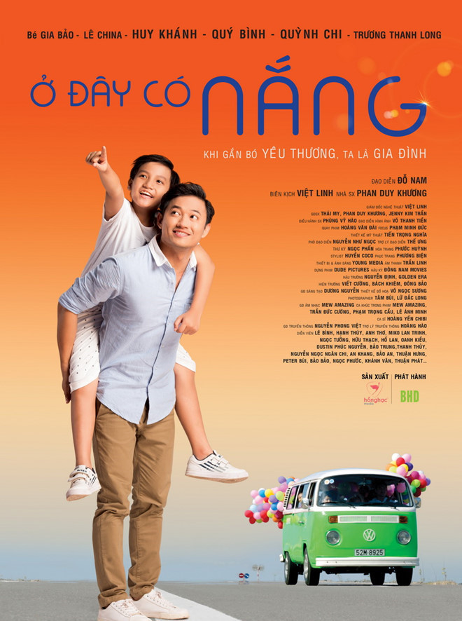 Ở đây có nắng là tác phẩm điện ảnh mới nhất của tài tử Quý Bình. Trong phim, anh sắm vai một người cha đơn thân bất đắc dĩ.  day co nang cau chuyen tinh cha giua chon showbiz thi phi