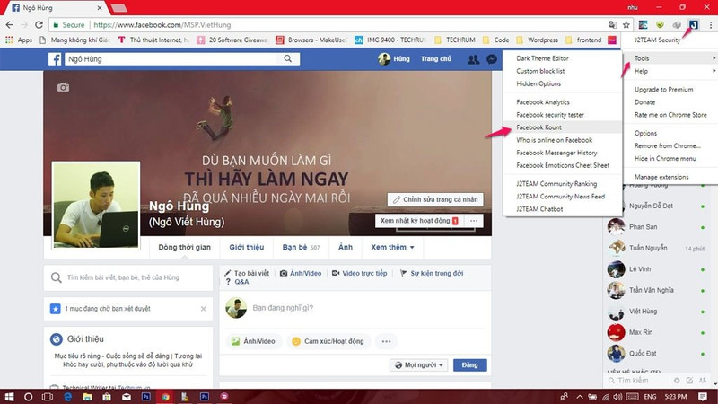 huong dan xem top ban be nhan tin nhieu nhat tren facebook