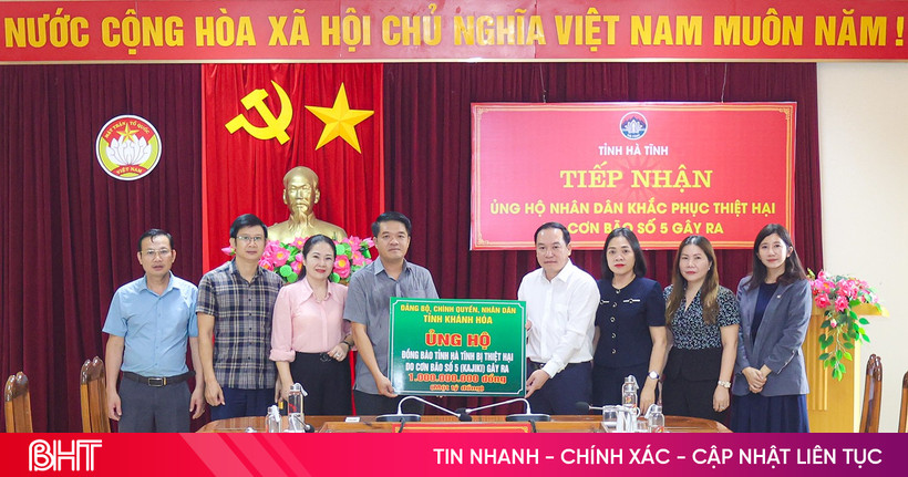 Tỉnh Khánh Hoà hỗ trợ Hà Tĩnh 1 tỷ đồng khắc phục hậu quả thiên tai