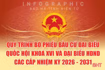 [Infographic] Quy trình bỏ phiếu bầu cử ĐBQH khoá XVI và đại biểu HĐND các cấp nhiệm kỳ 2026 - 2031