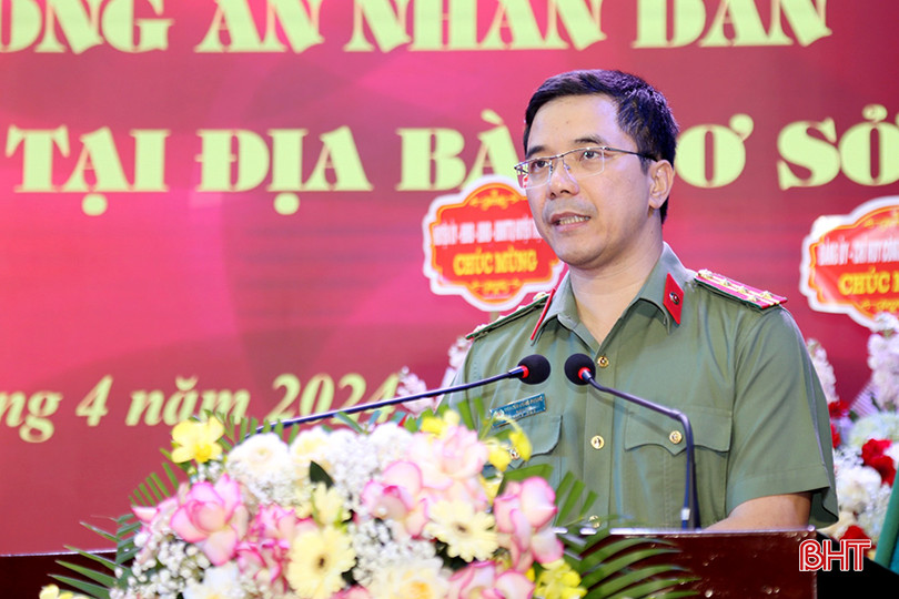 Đại tá Nguyễn Hồng Phong - Giám đốc Công an tỉnh phát biểu tại buổi lễ. aa111111a.jpg