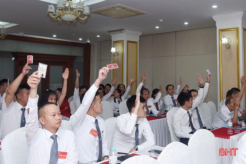 Đại biểu biểu quyết thông qua nghị quyết đại hội. DaSC_4192 copy.jpg