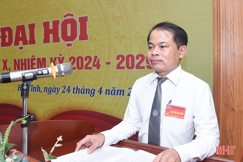 Luật sư Nguyễn Khắc Tuấn - Phó Chủ nhiệm Đoàn luật sư Hà Tĩnh báo cáo tổng kết công tác nhiệm kỳ 2018-2023. aDSC_4171 copy.jpg
