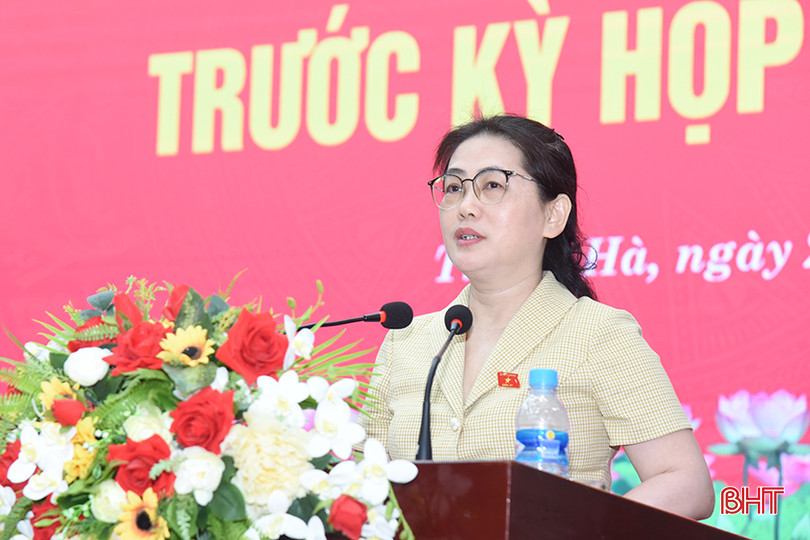Đại biểu Phan Thị Nguyệt Thu - Chánh án Tòa án Nhân dân tỉnh Hà Tĩnh đã báo cáo nội dung, chương trình Kỳ họp thứ 7, Quốc hội khóa XV. aDSC_4106 copy.jpg