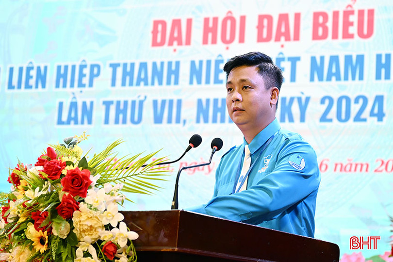 Chủ tịch Hội LHTN huyện Thạch Hà Võ Thanh Bình khai mạc đại hội. DSC_4s881.jpg