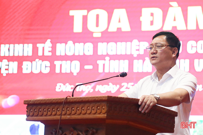 Chủ tịch UBND huyện Đức Thọ Trần Hoài Đức phát biểu tại buổi tọa đàm. IMG_7059.jpg