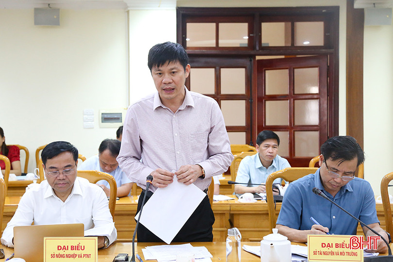Phó Giám đốc Sở TN&MT Nguyễn Ngọc Hoạch trình bày dự thảo nghị quyết tại cuộc họp. IMG_7370.jpg