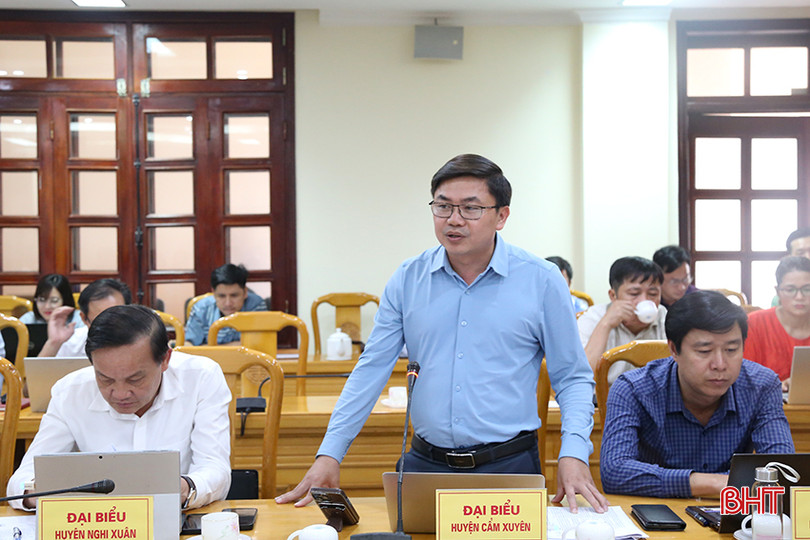 Phó Chủ tịch UBND huyện Cẩm Xuyên Lê Ngọc Hà: Đề nghị sớm trình Nghị quyết trong kỳ họp HĐND sắp tới nhằm góp phần sớm giải quyết những vướng mắc, bất cập, tạo điều kiện để các địa phương thực hiện tập trung, tích tụ ruộng đất. IMG_7408.jpg