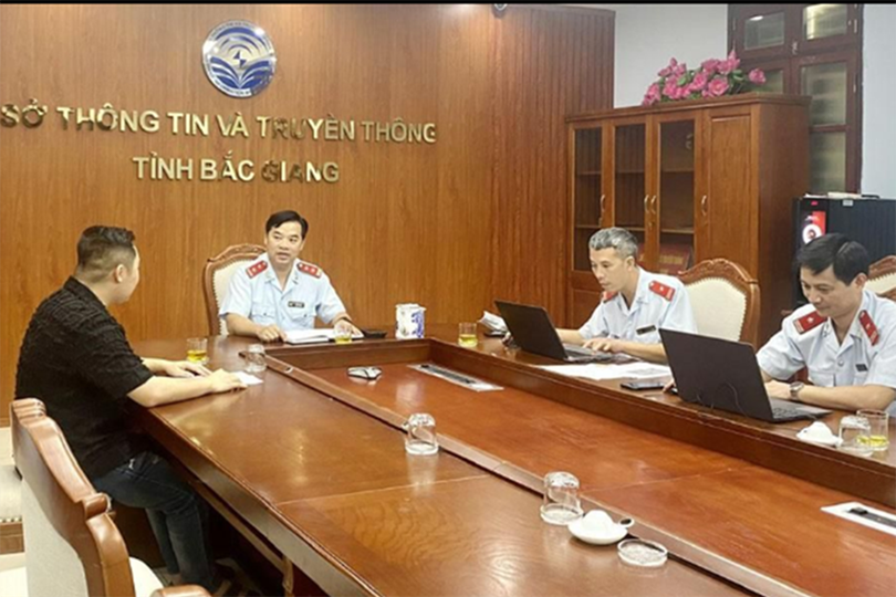 Thanh tra Sở Thông tin và Truyền thông tỉnh Bắc Giang làm việc với N.N.H. Ảnh: Internet. picture4.png
