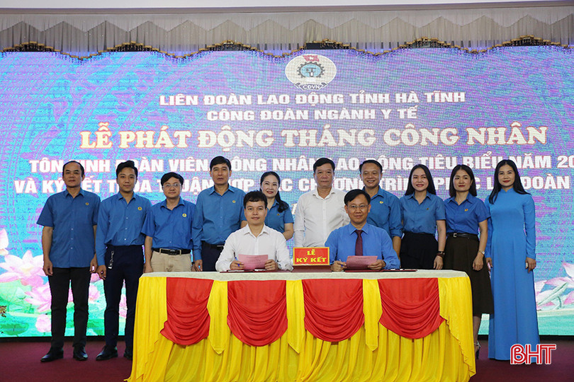 Công đoàn ngành Y tế và Công ty TNHH MEDLATEC Hà Tĩnh ký kết chương trình phúc lợi khám chữa bệnh cho đoàn viên, người lao động của ngành. cf.jpg