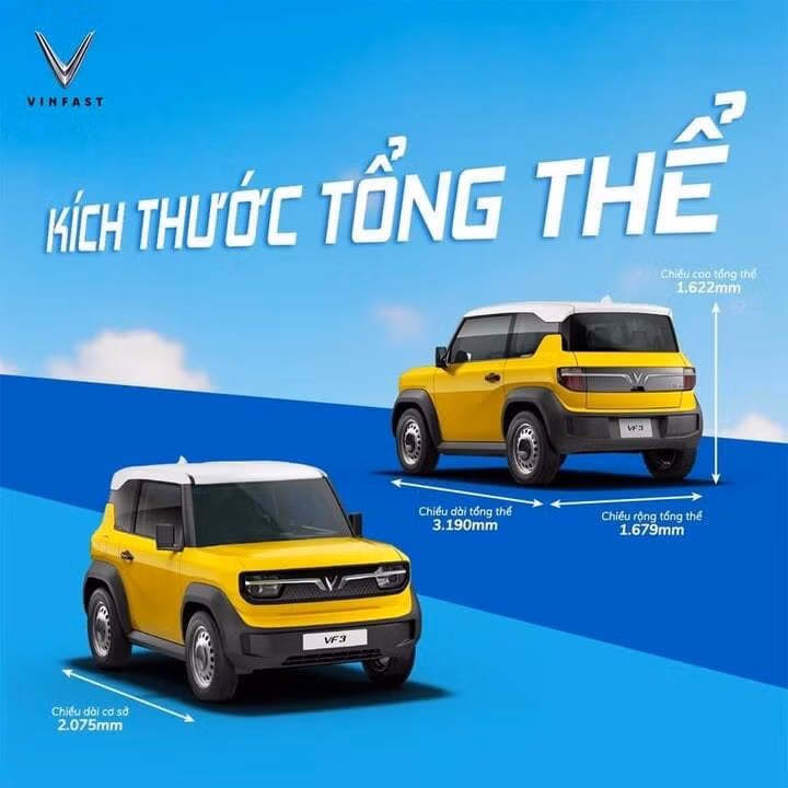 Thiết kế và kích thước của VinFast VF 3 rất phù hợp để di chuyển trong đô thị.