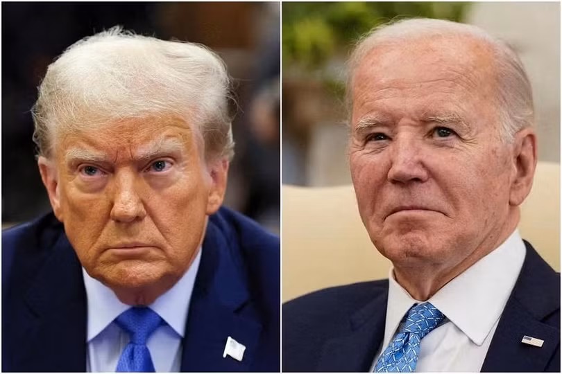 Tổng thống Mỹ Joe Biden (phải) và cựu Tổng thống Donald Trump (Ảnh: Reuters).