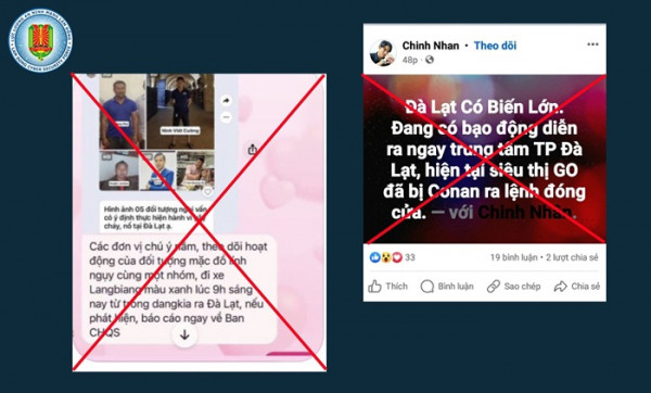 Thông tin “Đà Lạt xảy ra biến lớn, bạo động” là sai sự thật.