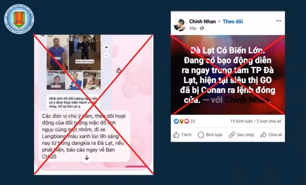 Thông tin “Đà Lạt xảy ra biến lớn, bạo động” là sai sự thật.