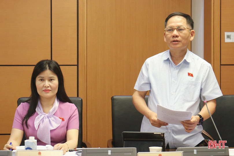 Phó Trưởng đoàn chuyên trách Đoàn ĐBQH tỉnh Hà Tĩnh Trần Đình Gia tham gia thảo luận. z5557547317131_3670829b67846f3481b9577546ad7e11.jpg