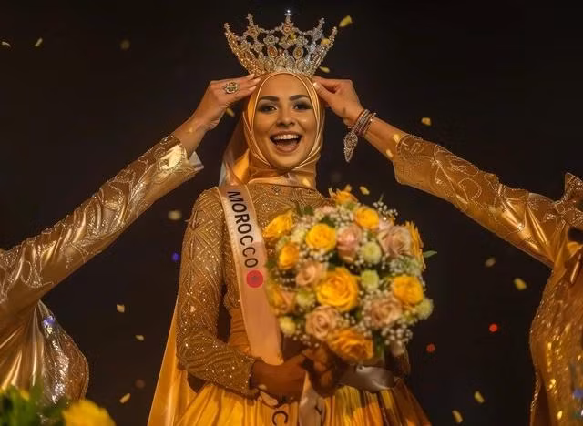 Kenza Layli đăng quang Miss AI 2024 (hình ảnh này do AI tạo ra)