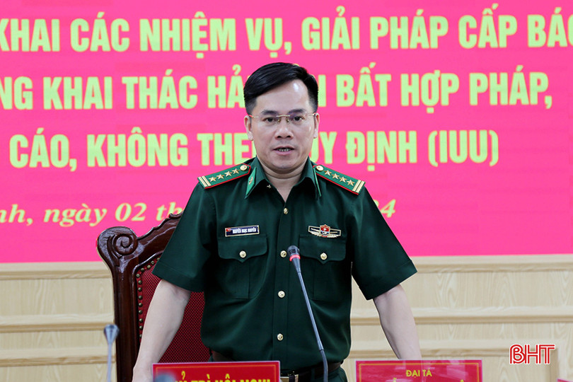 Đại tá Nguyễn Ngọc Nguyên – Phó Chỉ huy trưởng, Tham mưu trưởng BĐBP Hà Tĩnh giao nhiệm vụ tại hội nghị. 1 (11).jpg