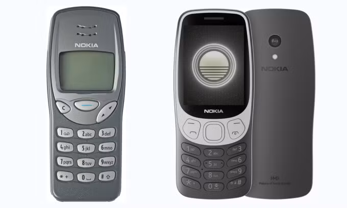 Nokia 3210 (1999) bên trái và Nokia 3210 (2024) bên phải. Ảnh: Nokia/HMD Global