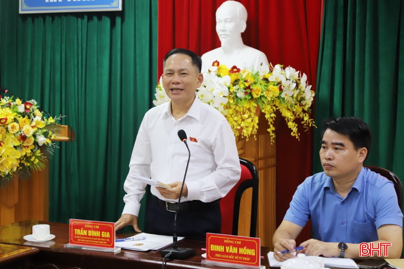 Phó Trưởng đoàn chuyên trách Đoàn ĐBQH tỉnh Trần Đình Gia phát biểu tại hội nghị. IMG_3368.jpg