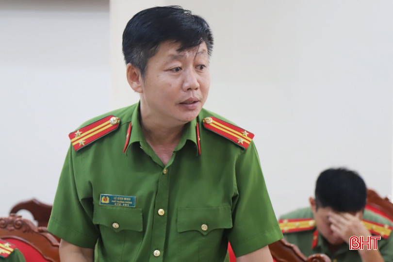 Trung tá Lê Đình Minh - Phó Trưởng phòng Cảnh sát Hình sự góp ý các nội dung liên quan đến dự án Luật Phòng, chống mua bán người. IMG_3488-2.jpg