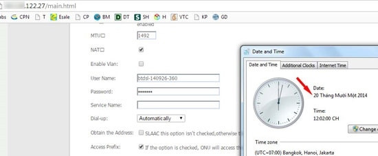 Dễ dàng truy cập chiếm quyền kiểm soát modem. Ảnh chụp ngày 20/11/2014.