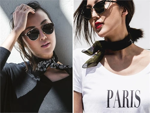 3. Khăn lụa buộc cổ Chiếc khăn nhỏ nhắn sẽ thổi làn gió tươi mới, thanh thoát lên set đồ tối giản. Món phụ kiện này cũng đang trở thành xu hướng khiến nhiều fashionista mê mệt.