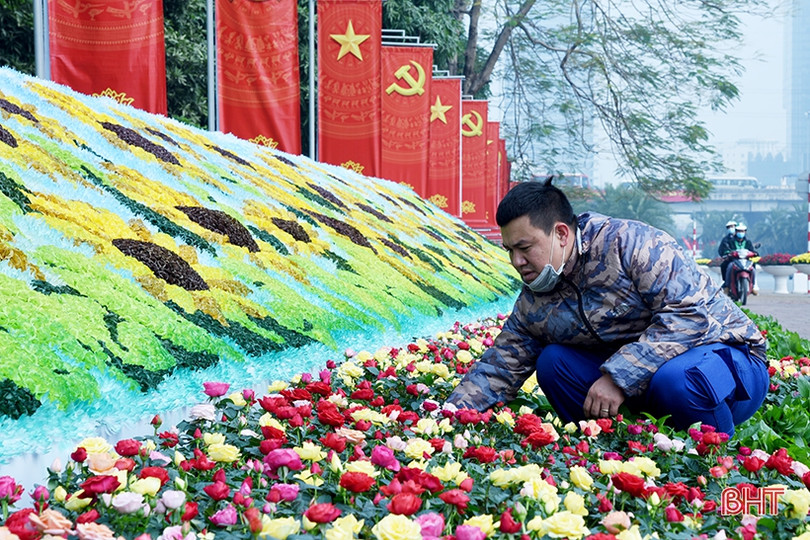 Trung tâm Hội nghị Quốc gia trước ngày khai mạc Đại hội đại biểu toàn quốc lần thứ XIII của Đảng