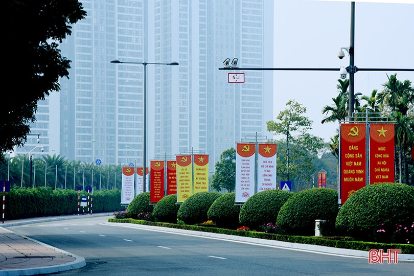 Trung tâm Hội nghị Quốc gia trước ngày khai mạc Đại hội đại biểu toàn quốc lần thứ XIII của Đảng