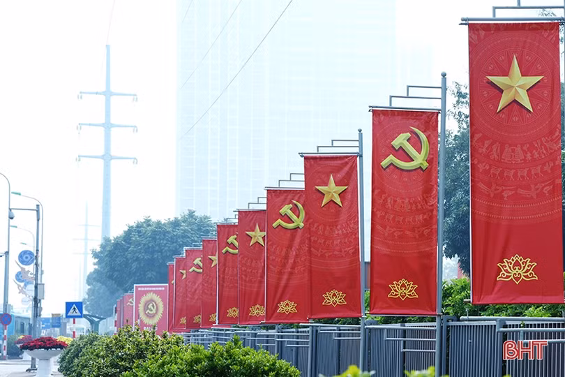 Trung tâm Hội nghị Quốc gia trước ngày khai mạc Đại hội đại biểu toàn quốc lần thứ XIII của Đảng