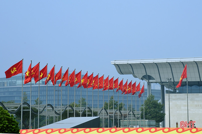 Trung tâm Hội nghị Quốc gia trước ngày khai mạc Đại hội đại biểu toàn quốc lần thứ XIII của Đảng