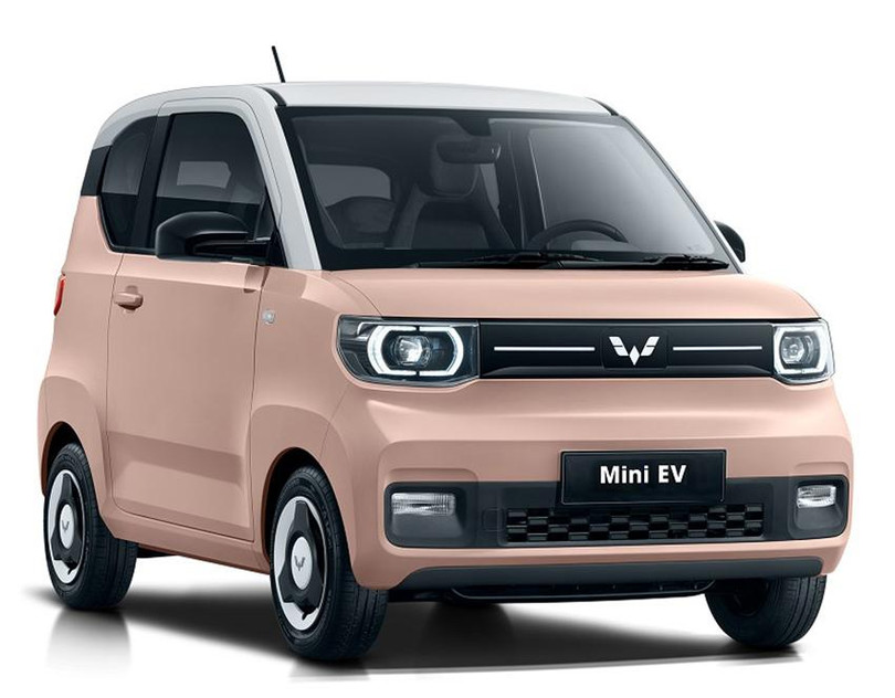 Xe điện ô tô màu hồng thời trang Wuling 2.jpg