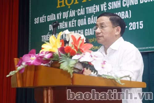 Phó chủ tịch UBND tỉnh Lê Đình Sơn đánh giá cao vai trò của Hội liên hiệp Phụ nữ tỉnh trong những kết quả đạt được của Dự án CHOBA trên địa bàn Hà Tĩnh trong thời gian qua.
