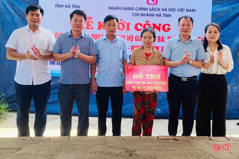 Ngôi nhà đại đoàn kết của bà Thái Thị Quyên (xã Cẩm Minh) được Ngân hàng CSXH Việt Nam chi nhánh Hà Tĩnh hỗ trợ 70 triệu đồng.