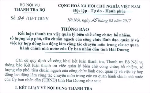 6 co quan cua tinh hai duong thua lanh dao cap pho