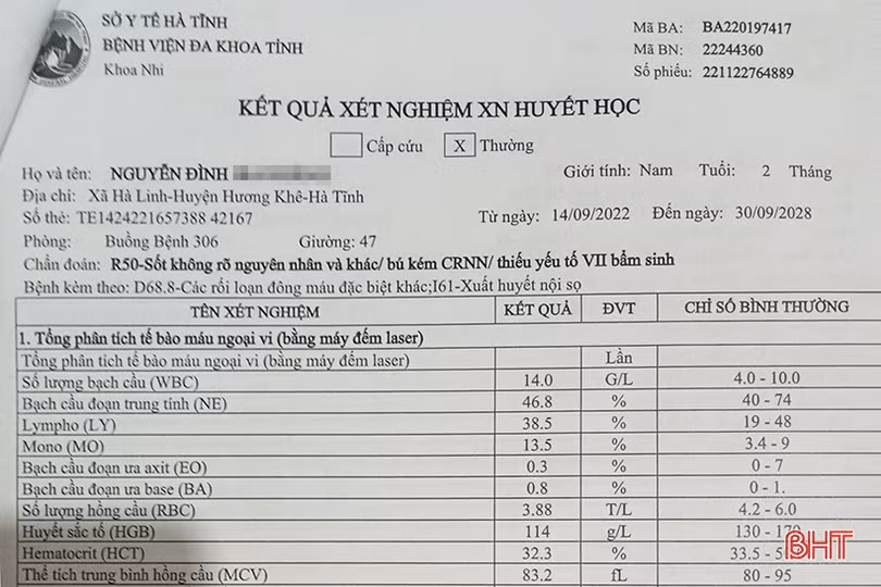 MS2218: Xót xa gia cảnh bé trai sơ sinh mắc bệnh máu khó đông, xuất huyết não