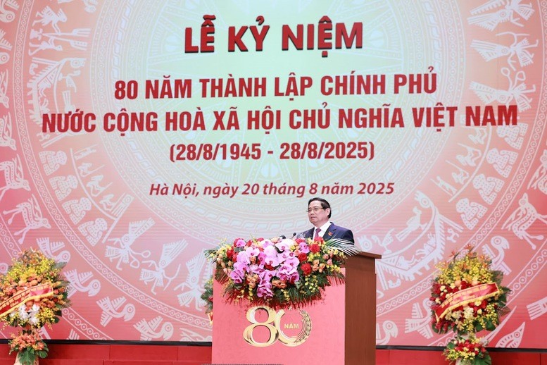 Thủ tướng: Chính phủ dưới sự lãnh đạo của Đảng, 80 năm hành trình vì nước, vì dân - Ảnh VGP/Nhật Bắc