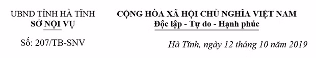 Tuyển dụng 41 công chức toàn tỉnh Hà Tĩnh năm 2019 ảnh 1 Tuyển dụng 41 công chức toàn tỉnh Hà Tĩnh năm 2019