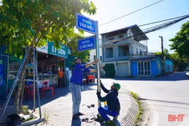 Lắp đặt biển tên nhiều tuyến đường mới tại phường Thành Sen