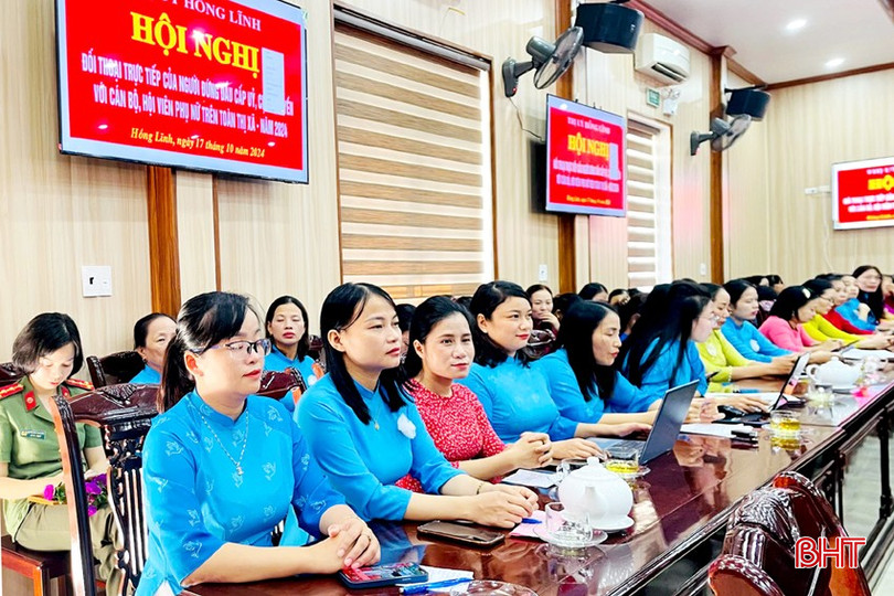 Gần 120 cán bộ, hội viên phụ nữ tham gia hội nghị đối thoại.