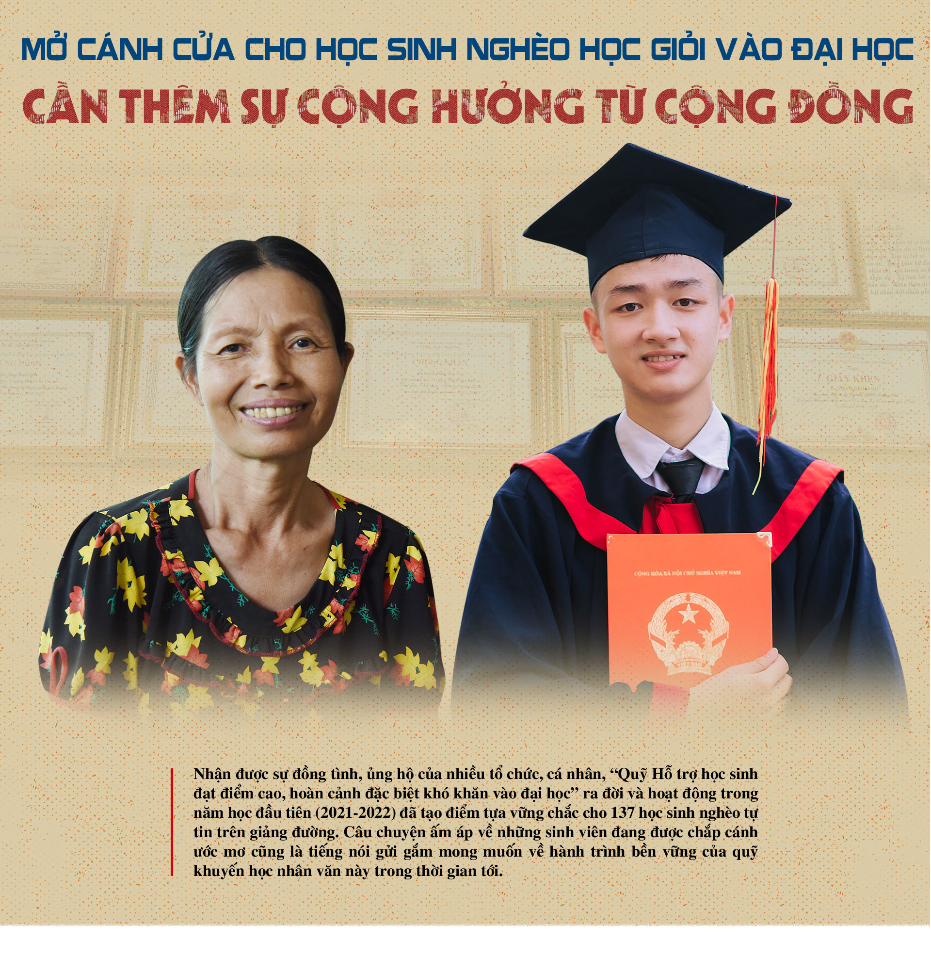 Mở cánh cửa cho học sinh nghèo học giỏi vào đại học - cần thêm sự cộng hưởng từ cộng đồng (Bài 2): Mẹ con cậu học trò nghèo và tương lai rộng mở