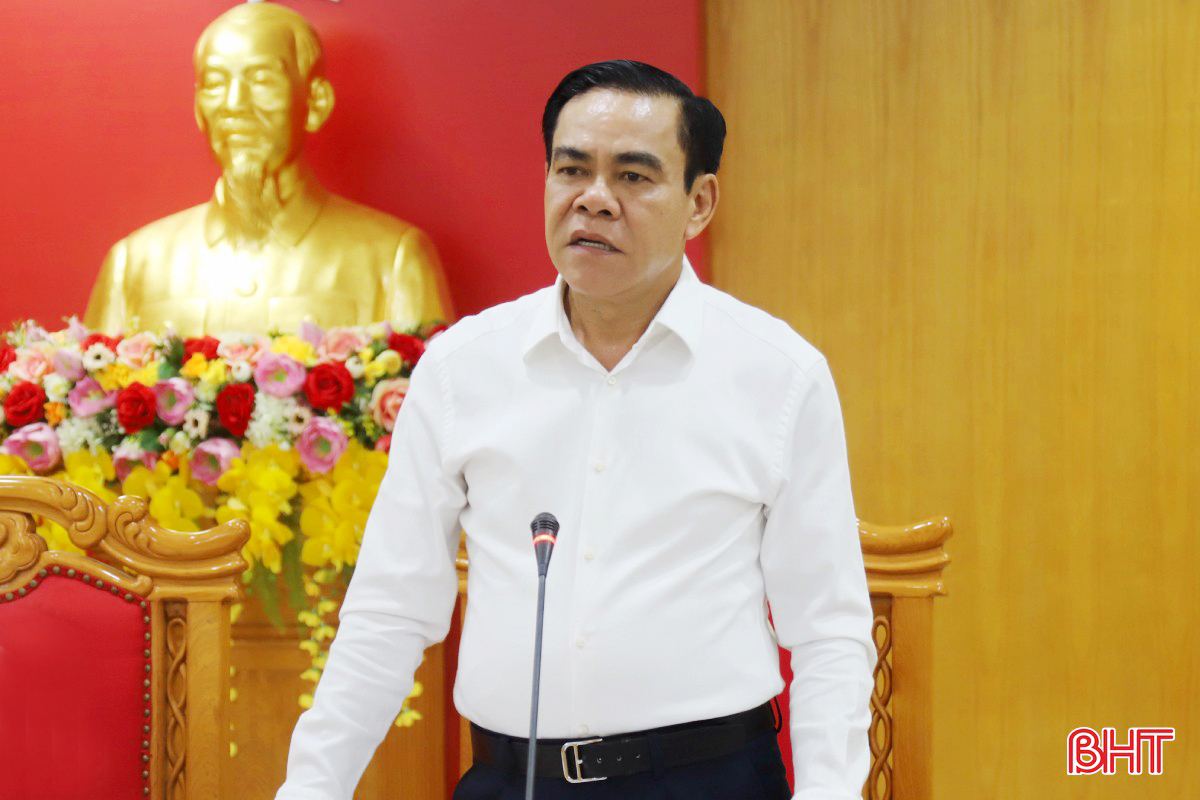 Đồng chí Võ Trọng Hải - Chủ tịch UBND tỉnh phát biểu tại buổi làm việc.